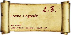 Lacko Bagamér névjegykártya