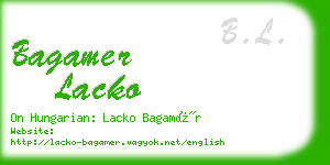 bagamer lacko business card